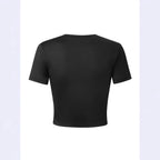 Damen Crop-T-Shirt mit auffälligem Statementdruck R&B