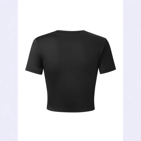 Damen Crop-T-Shirt mit auffälligem Statementdruck R&B