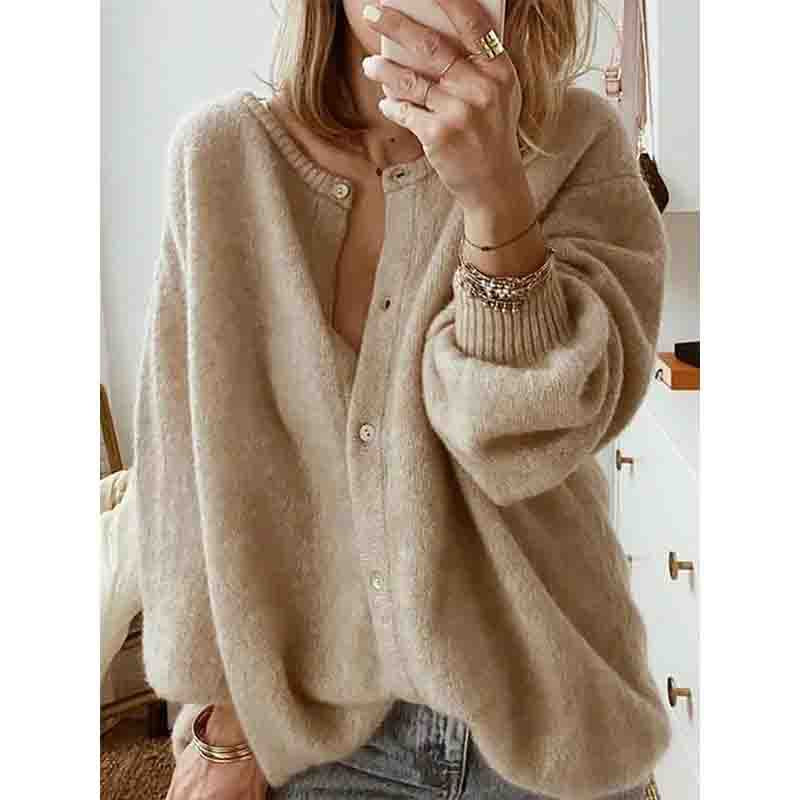 R&B | Eleganter Langarm Strickcardigan