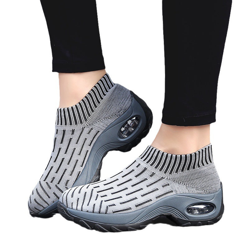 Damen Slip-On Sneakers mit atmungsaktiver Strick-Oberfläche und stoßdämpfendem Fußbett R&B