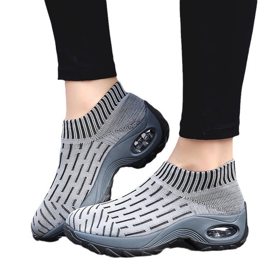 Damen Slip-On Sneakers mit atmungsaktiver Strick-Oberfläche und stoßdämpfendem Fußbett R&B