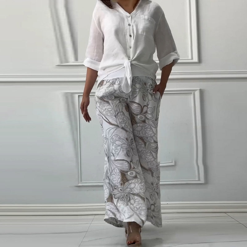 Damen Freizeit-Hose und lässiges Oberteil Set R&B