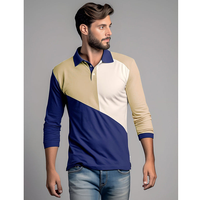 Herren Poloshirt mit modernem Farbblockdesign und komfortablem Schnitt