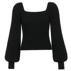 Damen Cropped Pullover mit voluminösen Ärmeln und Rippstruktur R&B