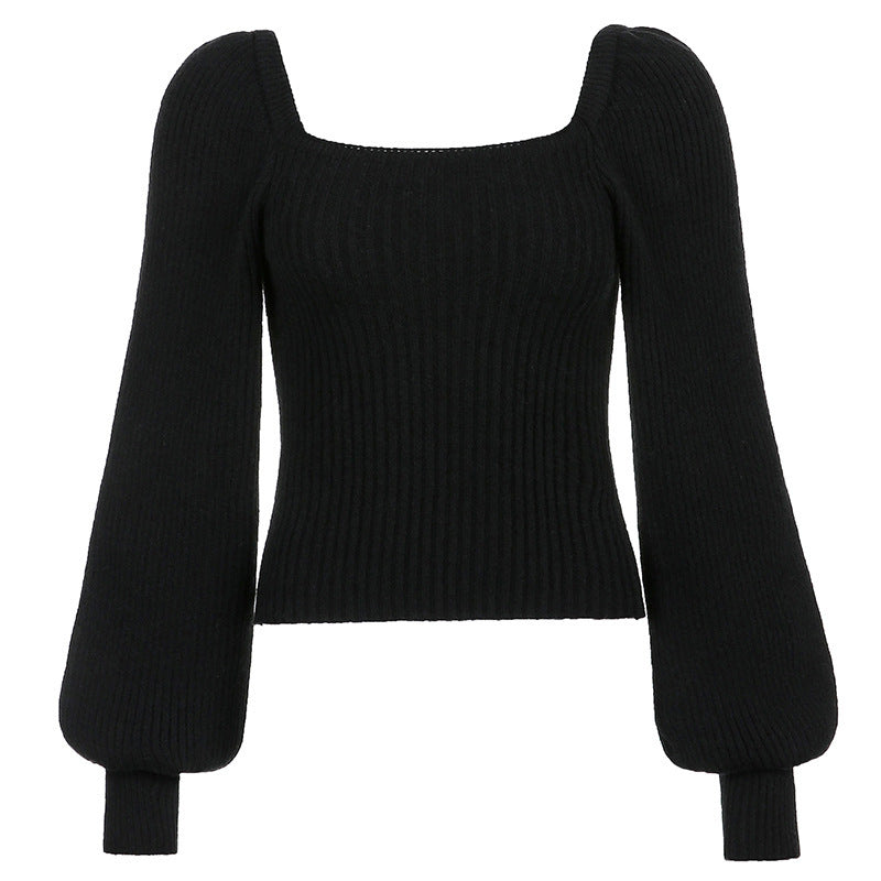 Damen Cropped Pullover mit voluminösen Ärmeln und Rippstruktur R&B