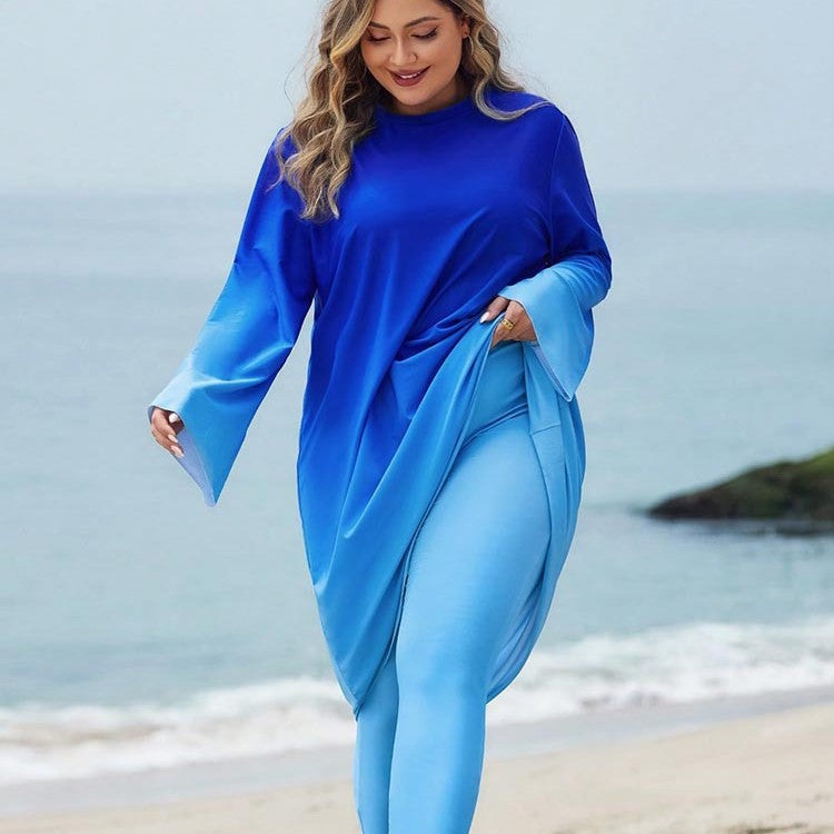 Damen Tunika mit lange Ärmel und legerem Schnitt R&B