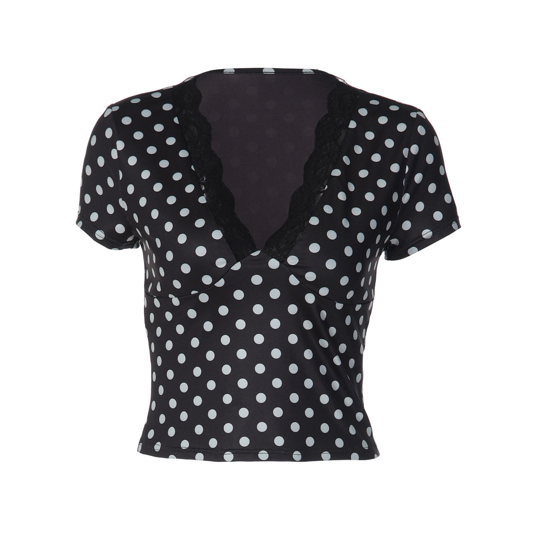 Damen Polka-Dots Spitzenoberteil R&B