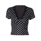 Damen Polka-Dots Spitzenoberteil R&B