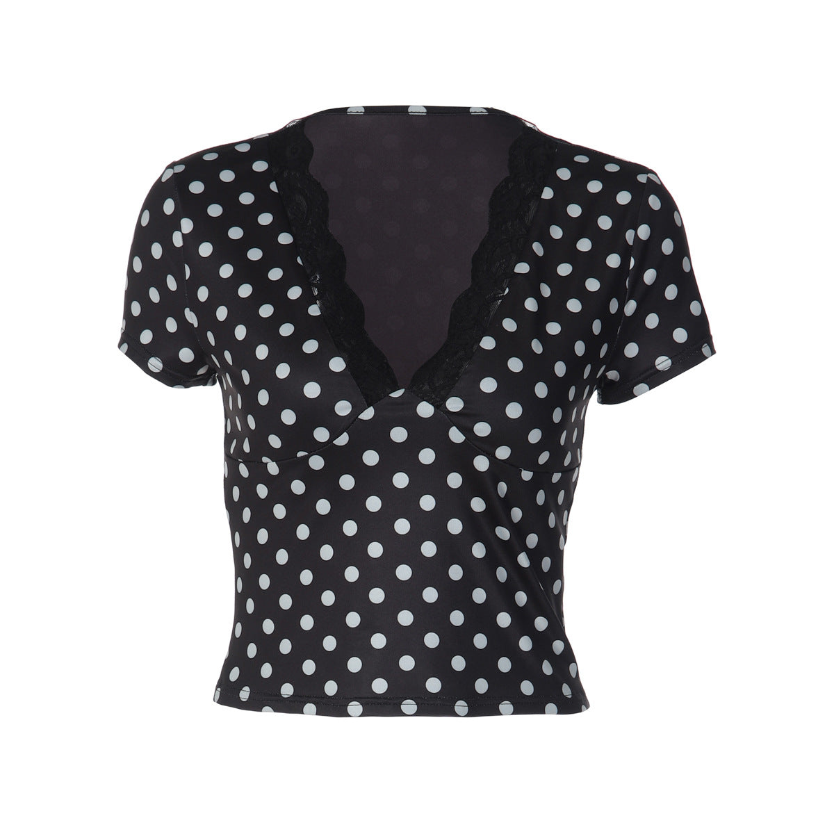 Damen Polka-Dots Spitzenoberteil R&B