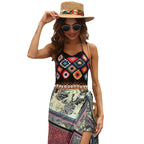 Damen gehäkeltes Crop-Top mit buntem Blumenmuster R&B