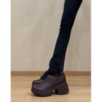 Damen Chunky Platform Clogs mit strukturiertem Absatz