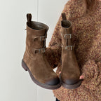 Damen Stiefel mit stylischen Schnallen und robustem Profil R&B