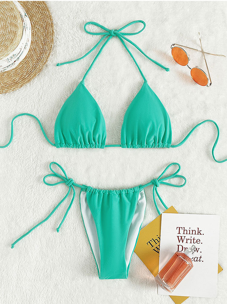 Damen Triangel-Bikini mit raffinierten Knotendetails