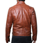 Herren Lederjacke mit Stehkragen