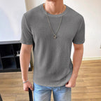 Herren lässiges Struktur-T-Shirt aus atmungsaktivem Material