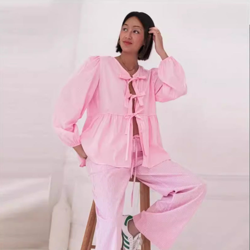 Damen Bluse mit verspielten Rüschendetails und Raffinförderungen R&B