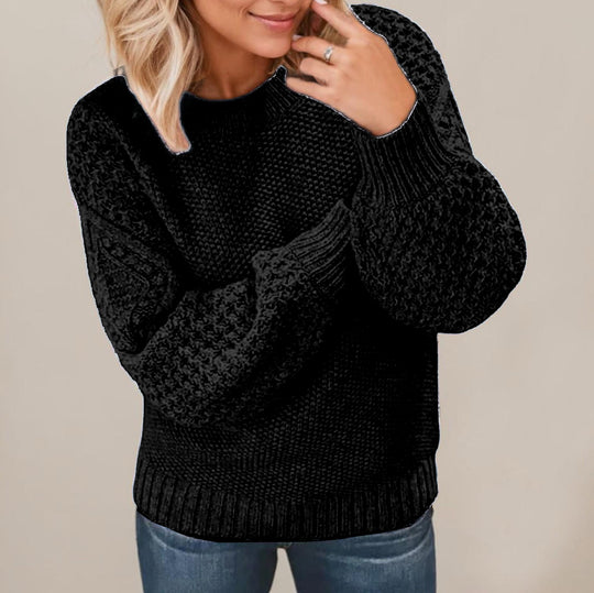Damen Kuscheliger Strickpullover mit strukturiertem Ärmeldesign R&B