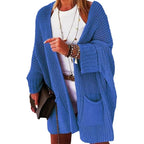 Damen gemütlicher Strick-Kimono mit Taschen