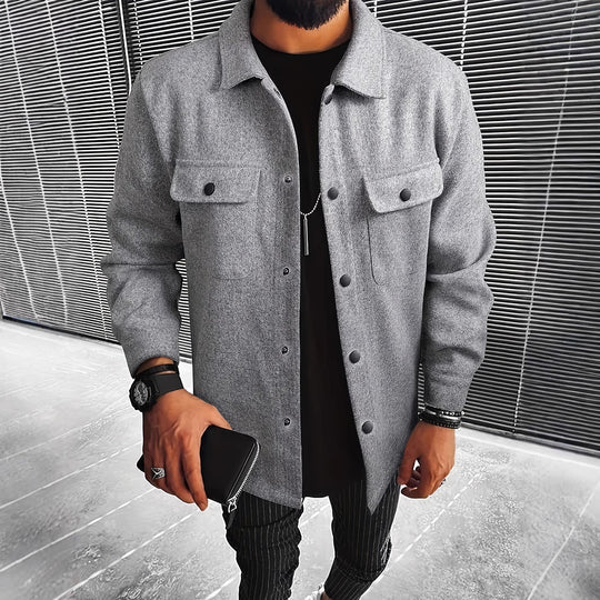 Herren Hemdjacke aus hochwertigem Wollmix R&B