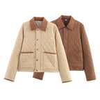 Damen Steppjacke mit karierter Kragen und praktischen Seitentaschen R&B