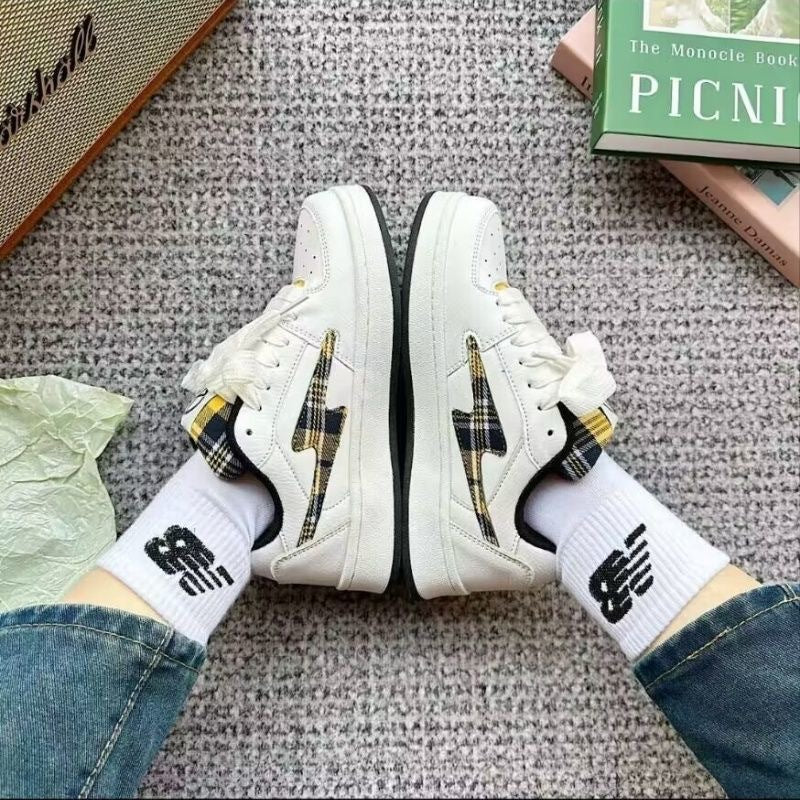 Damen Modische Sneakers mit kariertem Design und komfortabler Dämpfung R&B