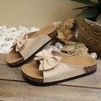 Damen Komfortable Kork-Sandalen mit dekorativem Schleifen-Design R&B