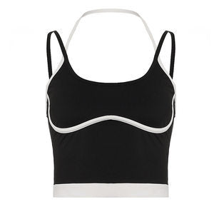 Damen Sportliches Crop-Top mit verstellbaren Trägern und neutralem Design R&B