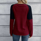 R&B | Langarm T-Shirt Waffelstrick Knopfverschluss Raglanärmel Lockere Passform