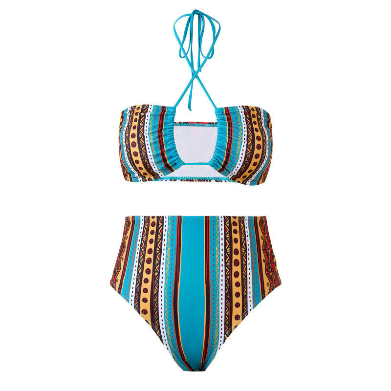 Damen Bikini-Set mit raffiniertem Wickeldesign und trendigem Mustermix R&B