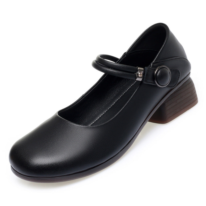 Damen Komfortable Mary Jane Ballerinas mit eleganten Details und stabilem Absatz R&B