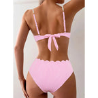 Damen Push-Up-Bikini mit Raffung und eleganten Trägern R&B