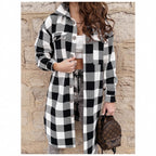 Damen Oversized Karohemdenjacke R&B