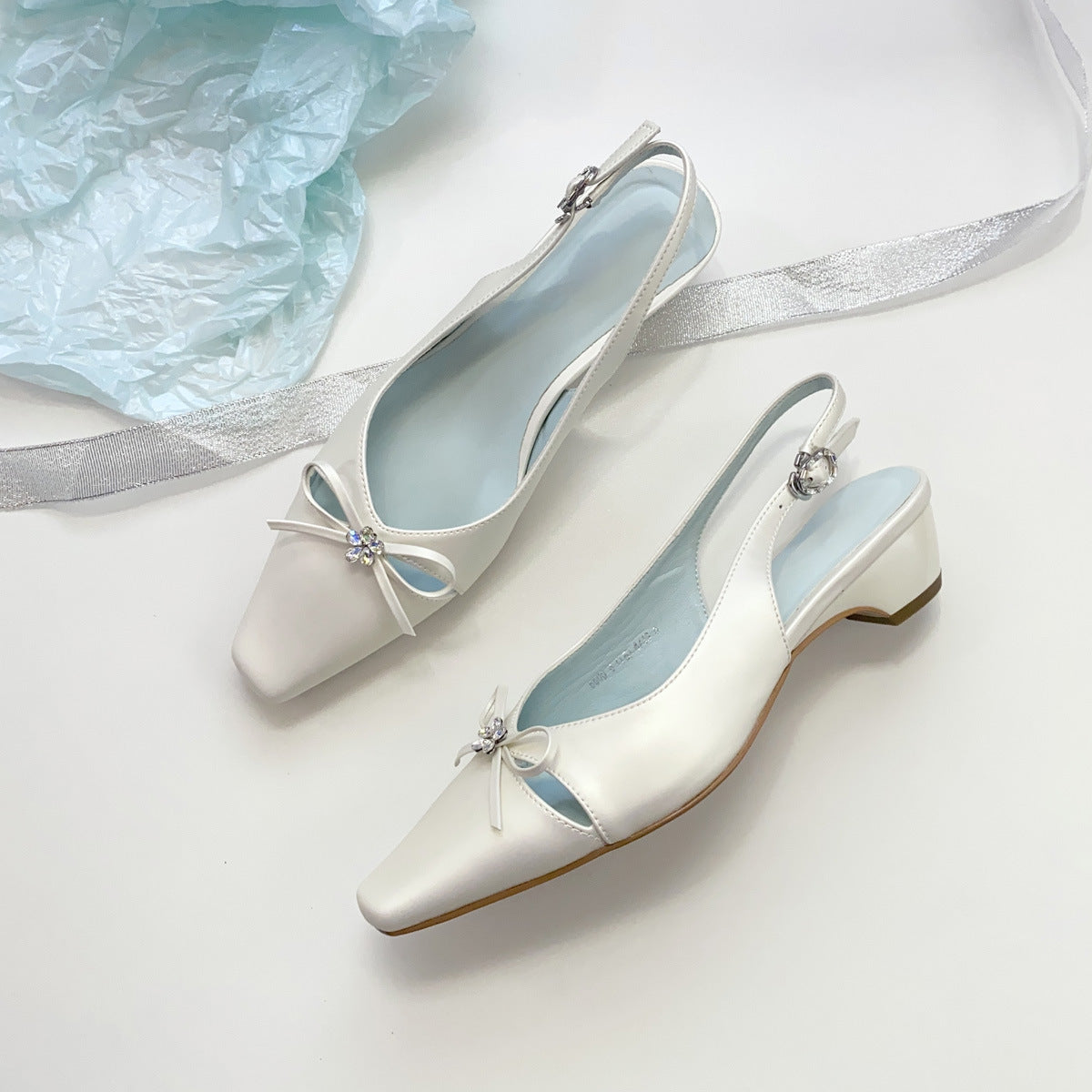 Damen Slingback-Pumps mit elegantem Schleifendetail und geschmackvoller Verzierung