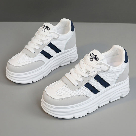 Damen Plateau Sneakers mit atmungsaktivem Mesh-Obermaterial und dämpfender Sohle R&B