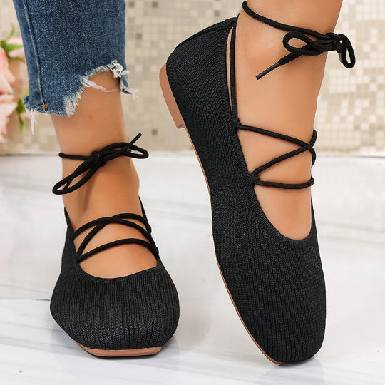 Damen elegante Schnürschuhe mit elastischem Obermaterial R&B