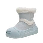 Damen Winterstiefel mit wärmendem Kunstfellkragen und rutschfester Sohle R&B