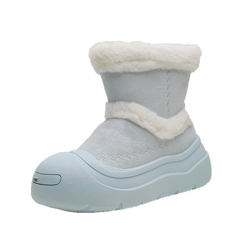 Damen Winterstiefel mit wärmendem Kunstfellkragen und rutschfester Sohle R&B