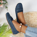 Damen Mokassins mit eleganter Fransen-Detailgestaltung und rutschfester Sohle R&B