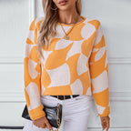Damen Strickpullover mit modernem Muster und lässigem Schnitt