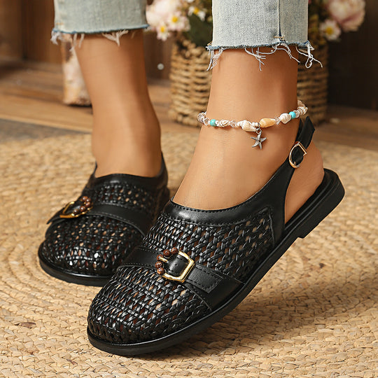 Damen Bequeme Sling-Sandalen mit dekorativem Riemendesign R&B