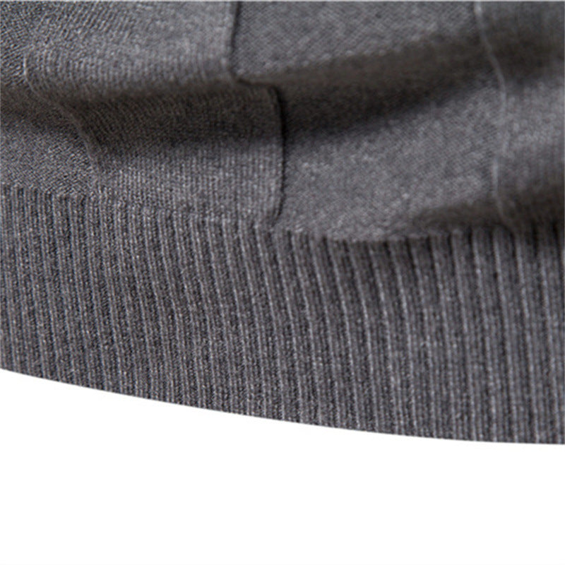 Herren Strickpullover mit hochgeschlossenem Kragen und eleganter Rippstruktur R&B
