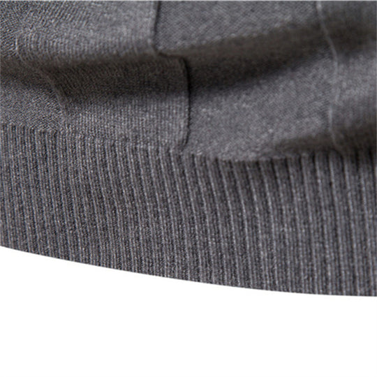 Herren Strickpullover mit hochgeschlossenem Kragen und eleganter Rippstruktur R&B