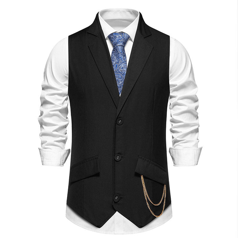 Herren elegante Anzugweste mit praktischen Taschen und modischen Akzenten R&B