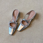Damen Slingback-Pumps mit strassbesetztem Dekor