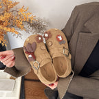 Damen Plüschige Clogs mit verspieltem Tierdesign R&B
