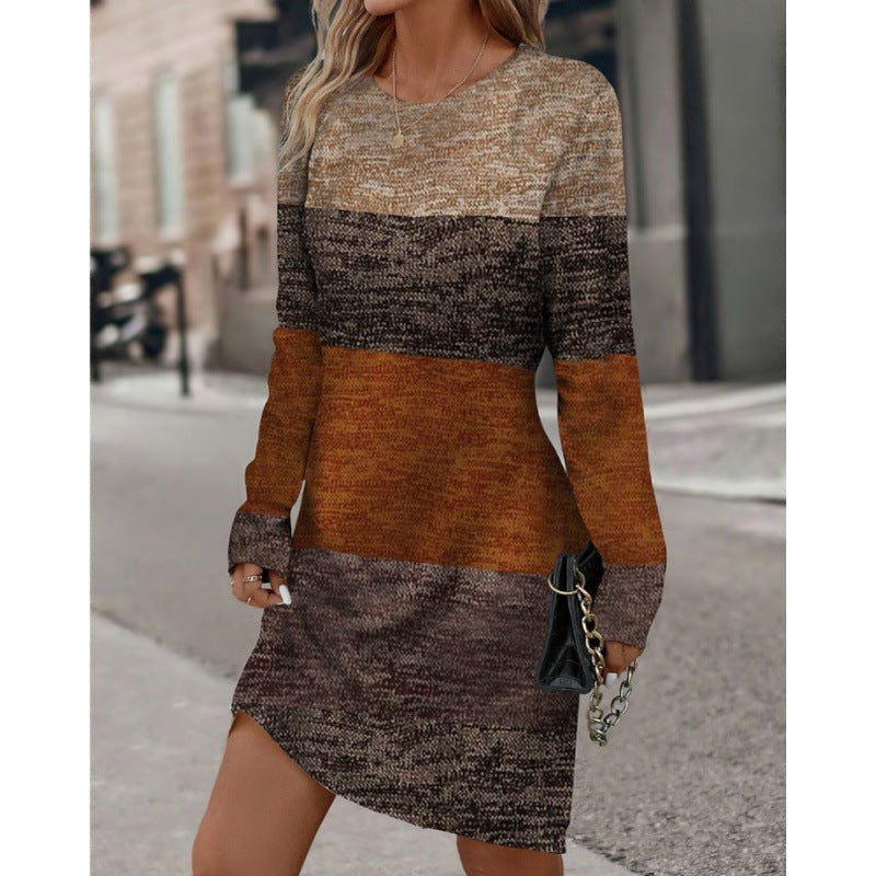 Damen Strickkleid mit modischem Strukturmuster und lässigem Schnitt R&B