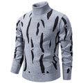 Herren modischer Pullover mit Stehkragen und einzigartigem Muster