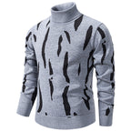 Herren modischer Pullover mit Stehkragen und einzigartigem Muster
