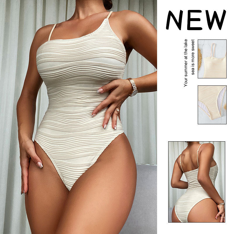 Damen Einteiliger Badeanzug mit elegantem Rüschendesign R&B