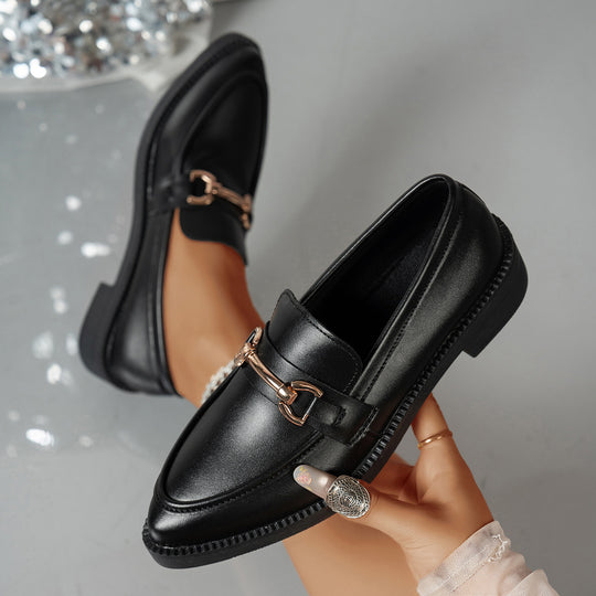 Damen elegante Loafers mit modischer Schnallenverzierung R&B